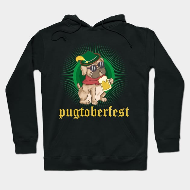 Pugtoberfest Pug Dog Beer Party Oktoberfest Hoodie by anubis1986